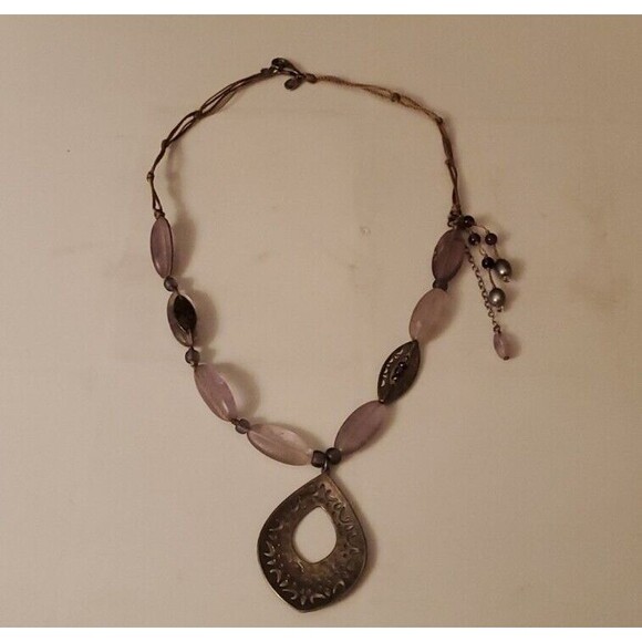 Silpada Sterling Silver Amethyst & Pearl Teardrop Necklace N3016 - Picture 2 of 3